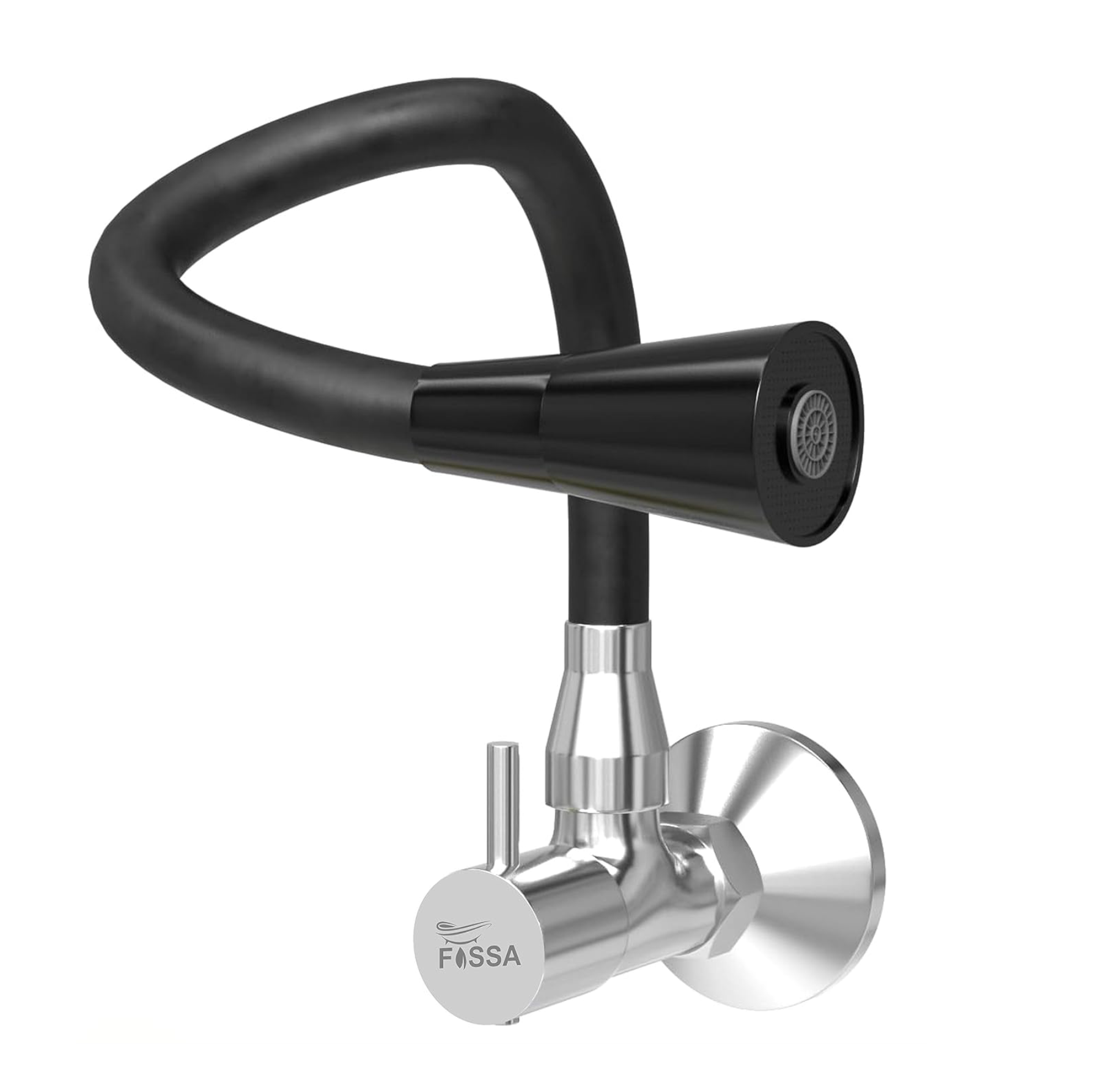 Fossa Brass Sink Cock with Dual Flow Kitchen Faucet with Flexible Swivel Spout (Black)-0